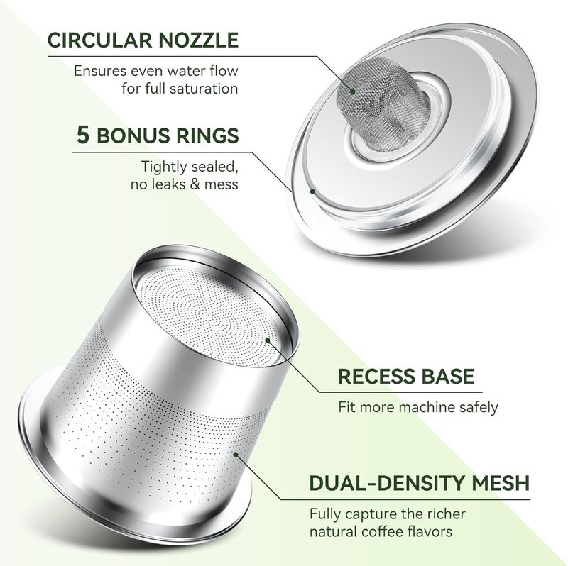 CAPMESSO Reusable K Cups Coffee Pods for Keurig 1.0: Stainless Steel Refillable K Cup - Reusable Coffee Filter for Keurig 1.0 Coffee Maker, Permanent, Eco-Friendly, Innovative Design (6 Pack) - Image 4